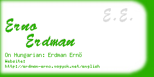 erno erdman business card
